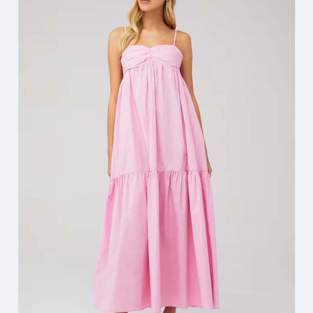Amanda Uprichard Pink Spaghetti Strap Dress - Picture 2 of 4